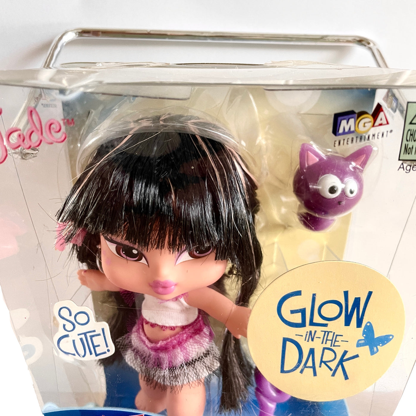 Bratz Babyz Doll Jade Glow In The Dark Hair Flair 4.5 with Pet Cool K –