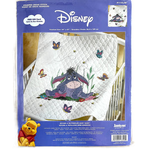 Walt Disney Winnie The Pooh Eeyore Donkey with Butterflies Counted Cross Stitch Baby Nursery Crib Blanket Quilt Kit Keepsake Gift 34" x 43" or PDF Chart Pattern Instructions