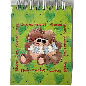 Suzy's Zoo Bears Hardcover Spiral Memo Mini Note Book Journal 3" x 4" Friendship Teddy Bears Shared Hearts