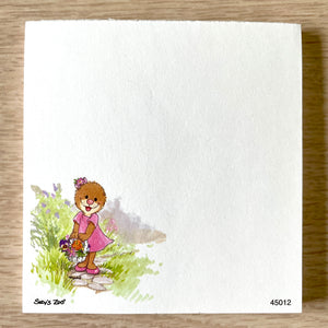 Suzy's Zoo Emily Marmot with Flower Basket Memo Note Sheet 2pc Set