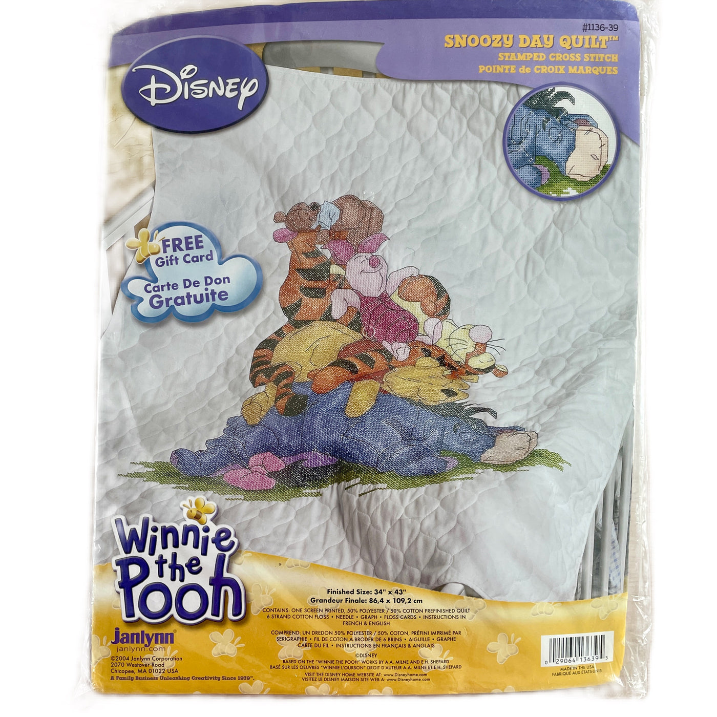 Walt Disney Winnie The Pooh Bear & Balloon Baby Nursery Crib Quilt