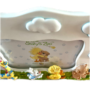 Little Suzy's Zoo Meadow Running Baby Animals Keepsake Child Baby Toddler Photo Frame Yellow Duck Bear Giraffe Bunny Resin 3D Vintage