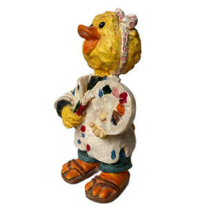 Vintage Suzy’s Zoo Suzy Ducken Duck Artist Painter Collectible Figurine Statue by Suzy Spafford United Design Corp Rare