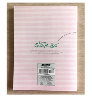 Little Suzy's Zoo Pink Striped School Composition Notebook - Witzy Duck Patches Giraffe Lulla Bunny 6" x 7 3/4"