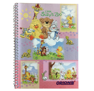Little Suzy's Zoo Pink Witzy's Wish Spiral Composition School Notebook 6" x 7 3/4" - Duck Bear Bunny Giraffe