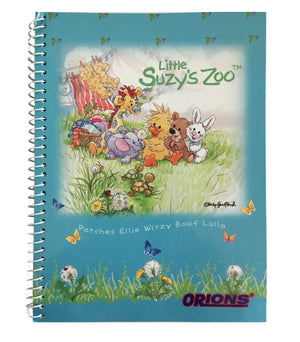 Little Suzy's Zoo Teal Witzy's Meadow Spiral Composition School Notebook 6" x 7 3/4" - Duck Bear Bunny Giraffe