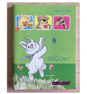 Little Suzy's Zoo Green School Composition Notebook - Dancing Lulla Bunny Witzy Duck Boof Bear Patches Giraffe 6" x 7 3/4"