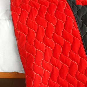 Red White Black Geometric Striped Kids Boy Teen Bedding Full/Queen Quilt Set Modern Bedspread