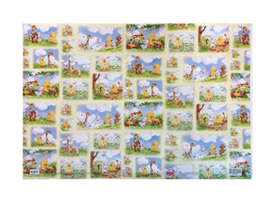 Little Suzy's Zoo Meadow Scenes Party Gift Wrap Wrapping or Scrapbook Paper Baby Shower or Child Birthday - Duck Bear Bunny Giraffe