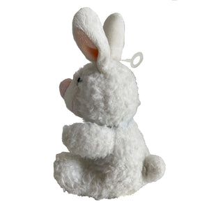 Little Suzy's Zoo White Lulla Bunny Plush Toy 7" with Rattle Baby Toddler Vintage Collectible