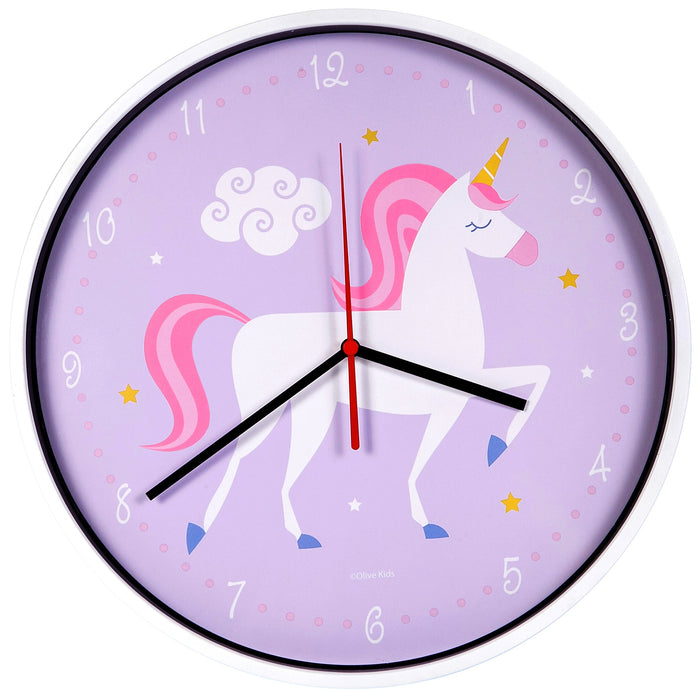 Unicorn Kids 12" Pink Wall Clock