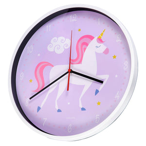 Unicorn Kids 12" Pink Wall Clock