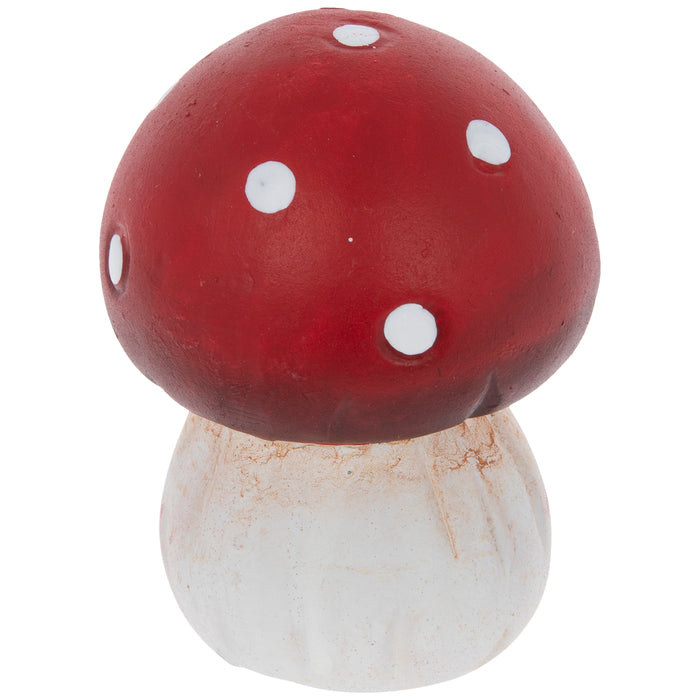 Whimsical Decorative Mushroom Terra Cotta 3.5" Home Decoration Outdoor Indoor Red White Polka Dots - Gnome Fairy Rock Garden