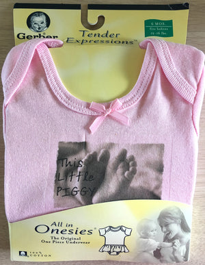 Pink Tutu Skirt Onesies One-Piece Infant Baby Girl Bodysuilt 3-6 Months 12-16 lbs Gerber with Baby Feet This Little Piggy Photo