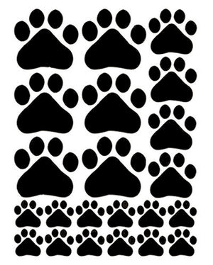 Black Dog or Cat Paw Prints Wall Decals Peel and Stick Stickers 1.5" - 4"