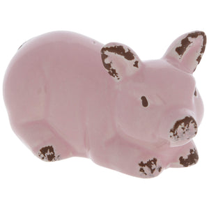 Pink Ceramic Piggy 3 1/2" Farmhouse Piglet Pig Miniature Home Decoration for Tier Tray