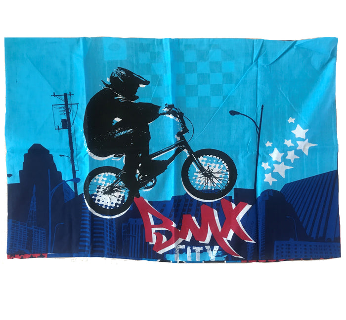 BMX Extreme Sports Motocross Dirt Bike Pillowcase 19" x 29" - Flaw