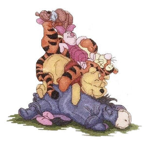 New Vintage Walt Disney Winnie The Pooh Bear Snoozy Day Counted Cross Stitch Quilt Kit or PDF Pattern Chart Instructions for Baby Nursery Crib Keepsake Gift Blanket 34" x 43"