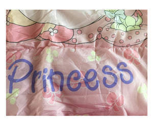 Rare New Vintage 2003 Precious Moments Princess Girl with Kitty Pink Sleeping Bag Twin Comforter
