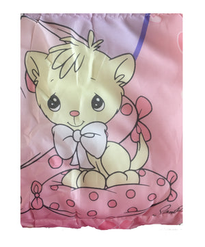 NEW Vintage 2003 Precious Moments Princess Girl with Kitty Pink Sleeping Bag Twin Comforter
