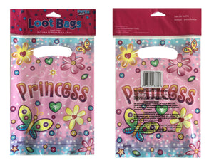 Birthday Princess Pink Plastic Party Loot Gift Bag 8 CT