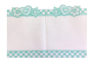 Baby's Quilt Baby Shower Thank You Cards 8 CT - Green Gingham Hearts Flowers & Stars