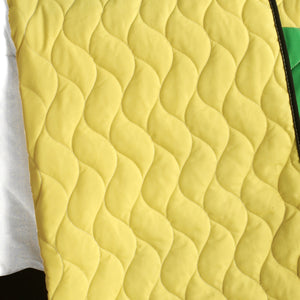 Black White Green Yellow Patchwork Teen Bedding Full/Queen Quilt Set Geometric Bedspread