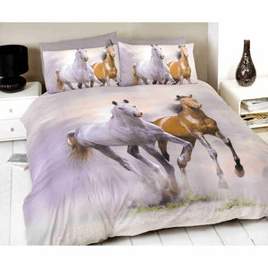 Two Prancing Horses Bedding Duvet / Comforter Cover Set Twin Full Queen Photo Print