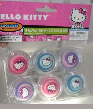 Hello Kitty 12 CT Birthday Party Favors Gifts Rainbow Lip Gloss Containers