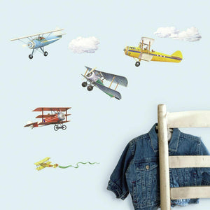 Vintage Air Planes Peel & Stick Wall Decals Stickers