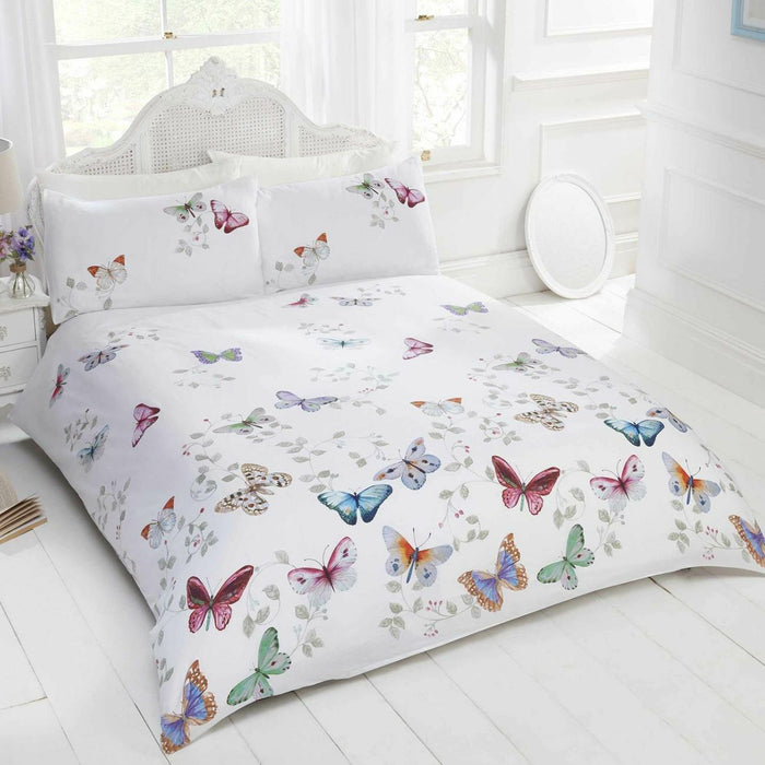 Butterfly Flurry Girl Bedding Duvet Comforter Cover Set Twin Full or Queen Elegant Modern