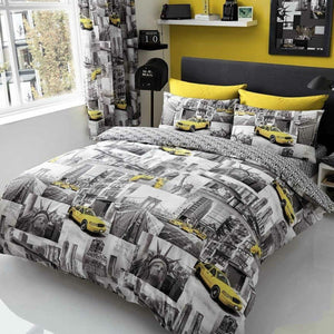 Yellow Cab NYC Photo New York Bedding Queen Duvet Cover / Comforter Cover Set