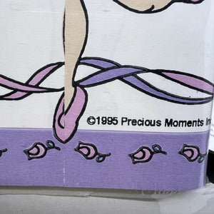Vintage New Precious Moments Little Ballet Girl Ballerina Dancer Wall Wallpaper Border Self Stick White PInk & Purple