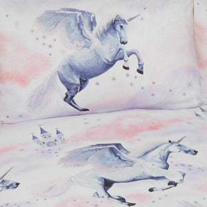 Stardust Unicorn Pink & Lilac Purple Bedding Full Duvet Cover / Comforter Cover Set