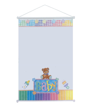 Vintage Brown Bear Baby Shower Party Sign-In Sheet 19" x 27" Keepsake Scroll