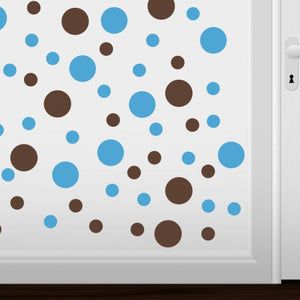 Blue Brown Just Dots Polka Dot Peel & Stick Wall Decals Stickers