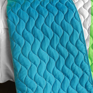 Turquoise Blue Green & White Striped Teen Bedding Full/Queen Quilt Set - Back
