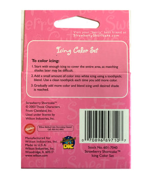 Strawberry Shortcake Party Cake Icing Color Set - Four 1/2 oz Icing Colors