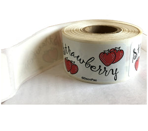 Strawberry Themed Peel-n-Stick Party Sticker Labels 25 CT - 2" x 1"