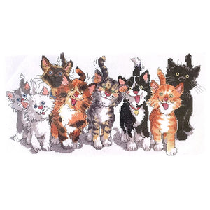 New Suzy's Zoo Counted Cross Stitch Kit or PDF Pattern Chart Instructions Cats Tails of Duckport 14" x 8" Janlynn Vintage 1999
