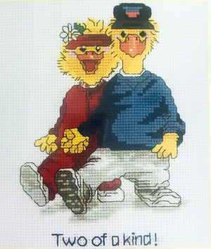 Suzy's Zoo Vintage Counted Cross Stitch PDF Pattern Instructions Yellow Duck Couple - Two of a kind! Janlynn 2001 Wedding or Anniversary