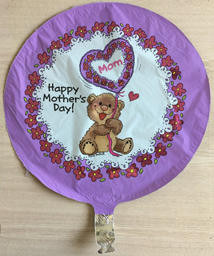 Suzy's Zoo Willie Bear Happy Mother's Day 18" Purple Party Balloon
