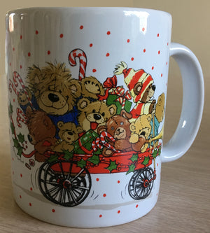 Suzy's Zoo Bears of Duckport Christmas Holiday Express Vintage Ceramic Mug 12 oz Cup
