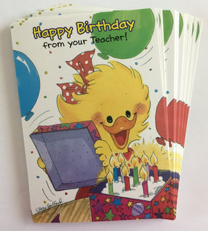 Suzy's Zoo Teacher Note Cards - Note, Cheer, Happy Birthday - 2 CT