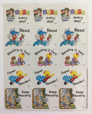 Suzy's Zoo Teacher Encouragement / Reward Sticker Sheet - Read, Great Job, Wonderful