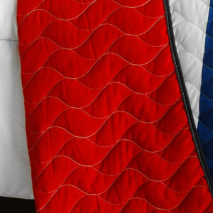 Red Blue White Criss-Cross Teen Boy Bedding Full/Queen Modern Striped Quilt Set