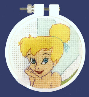 Tinkerbell Counted Cross Stitch Kit with Hoop 3" Round