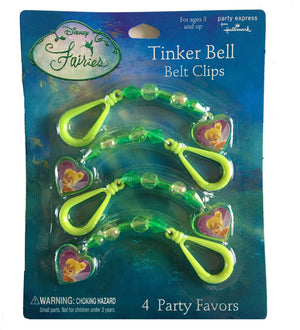 Disney Tinkerbell Belt Clips Party Favors 4 CT Heart-Shaped