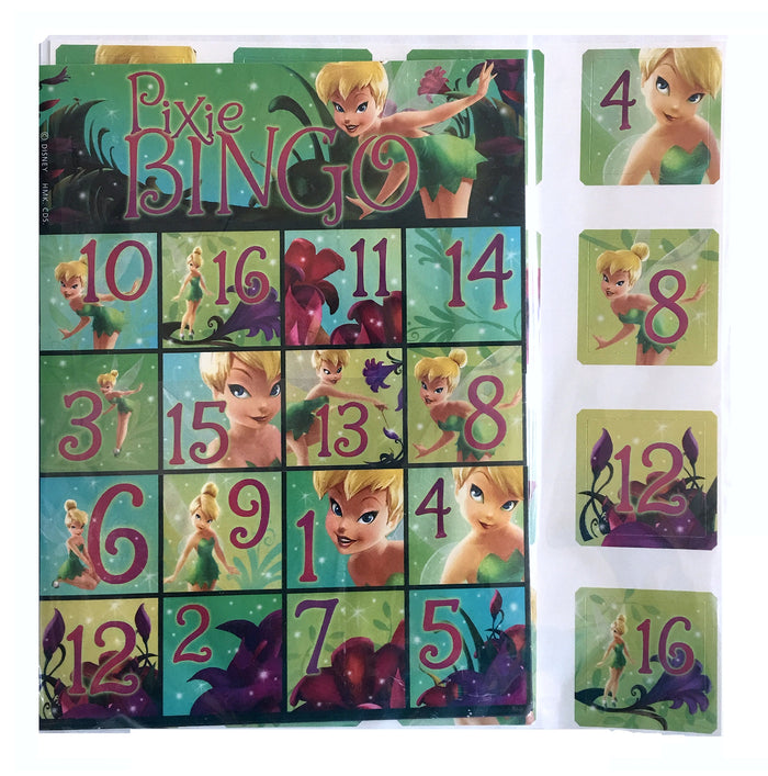 Disney Tinkerbell Pixie Fairies Party Bingo Game Party Supply Favor