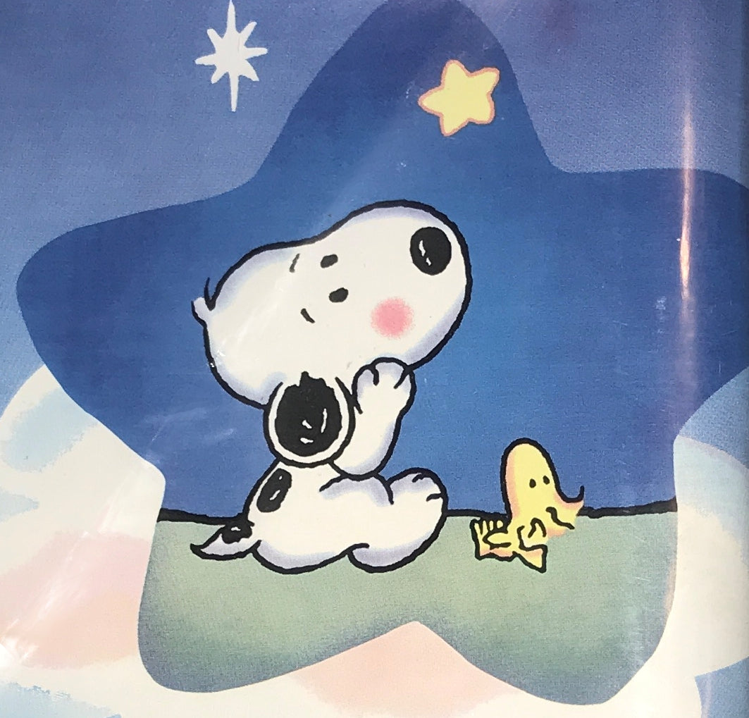 Vintage New Sleepy Time Baby Snoopy Blue Wall Border with Moon